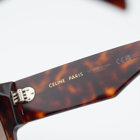 Celine CL40092I 52F Sunglasses Havana Square Frame, Brown Lenses main image 5